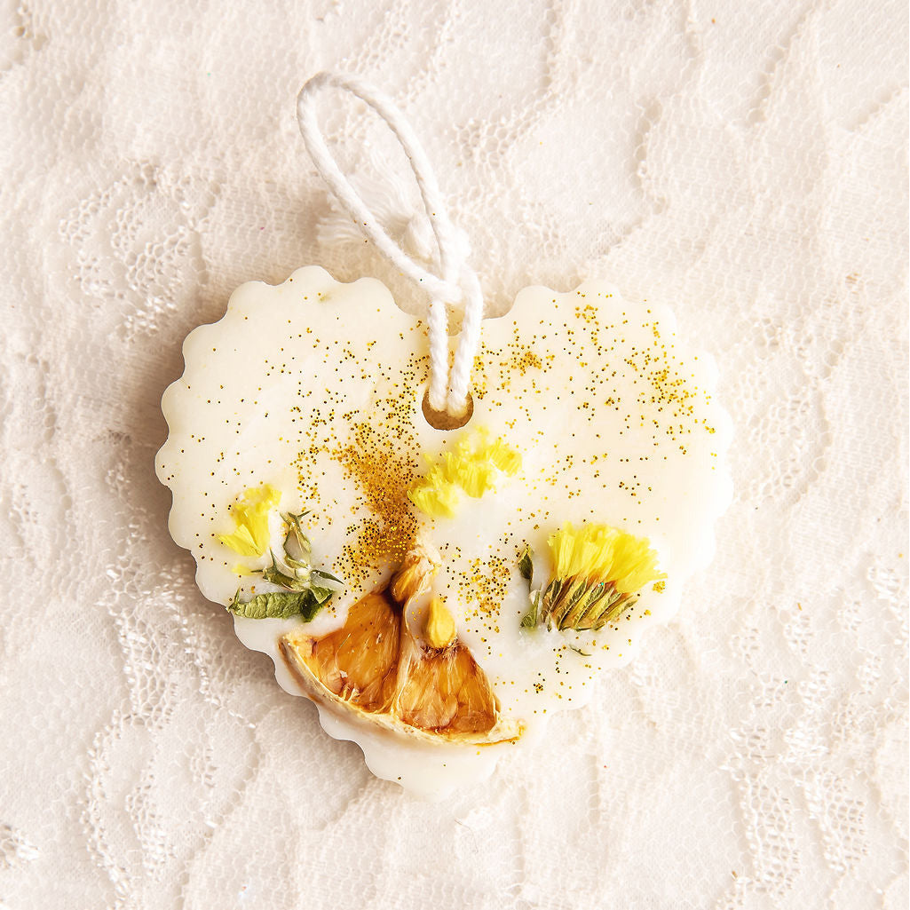 Small Aroma Wax Sachet Citrus Agave scent heart shape