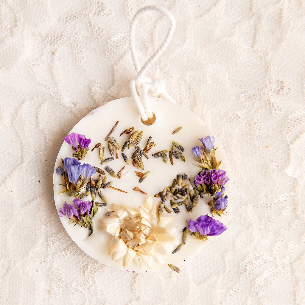 Small Aroma Wax Sachet Lotus Lavender Scent circle shape