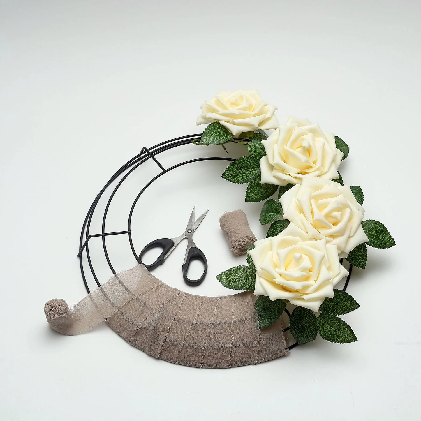 Wreaths, 14" Black Metal Wire Wreath Frame