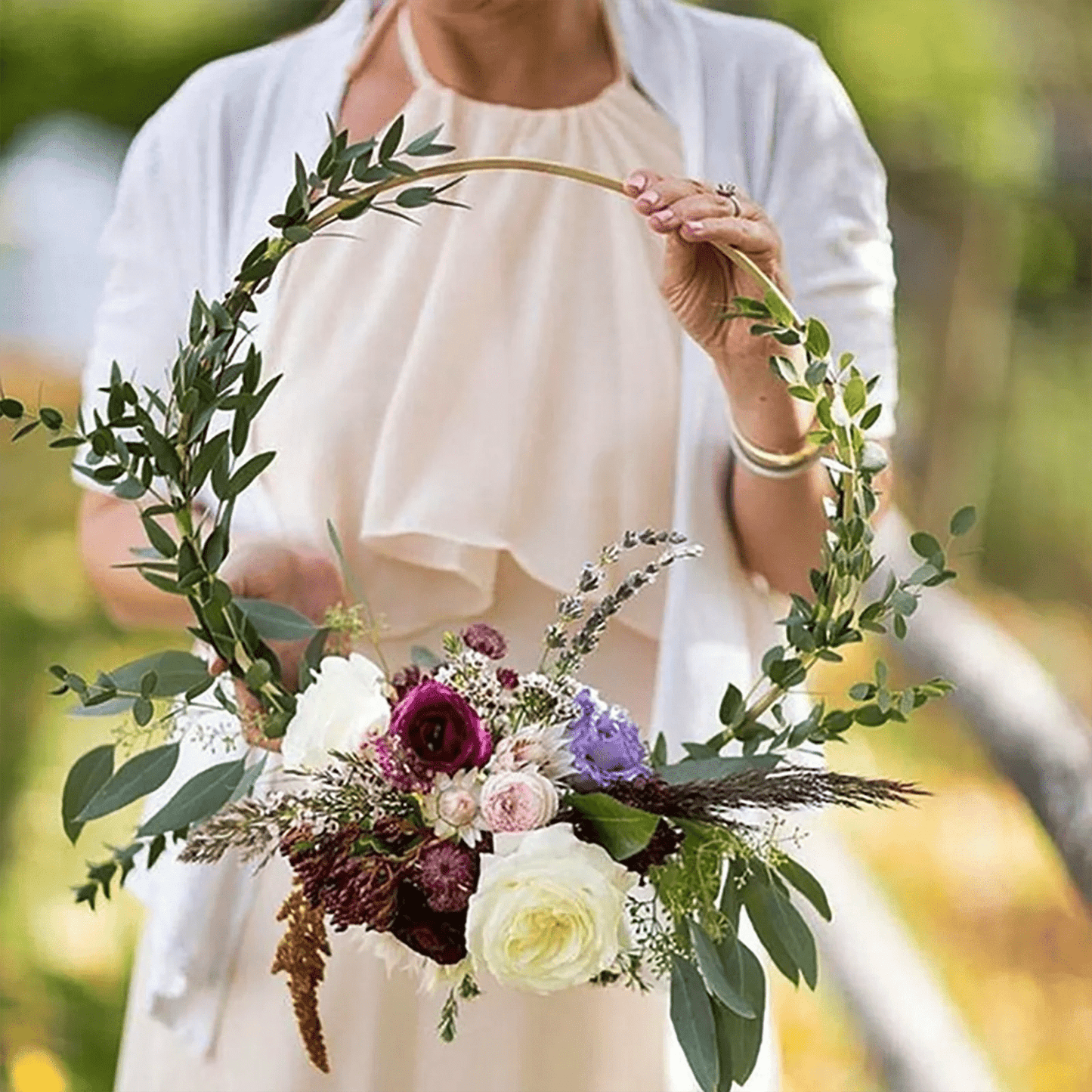 Heavy Duty Metal Hoop Wreath in Gold or Rose Gold varying sizes