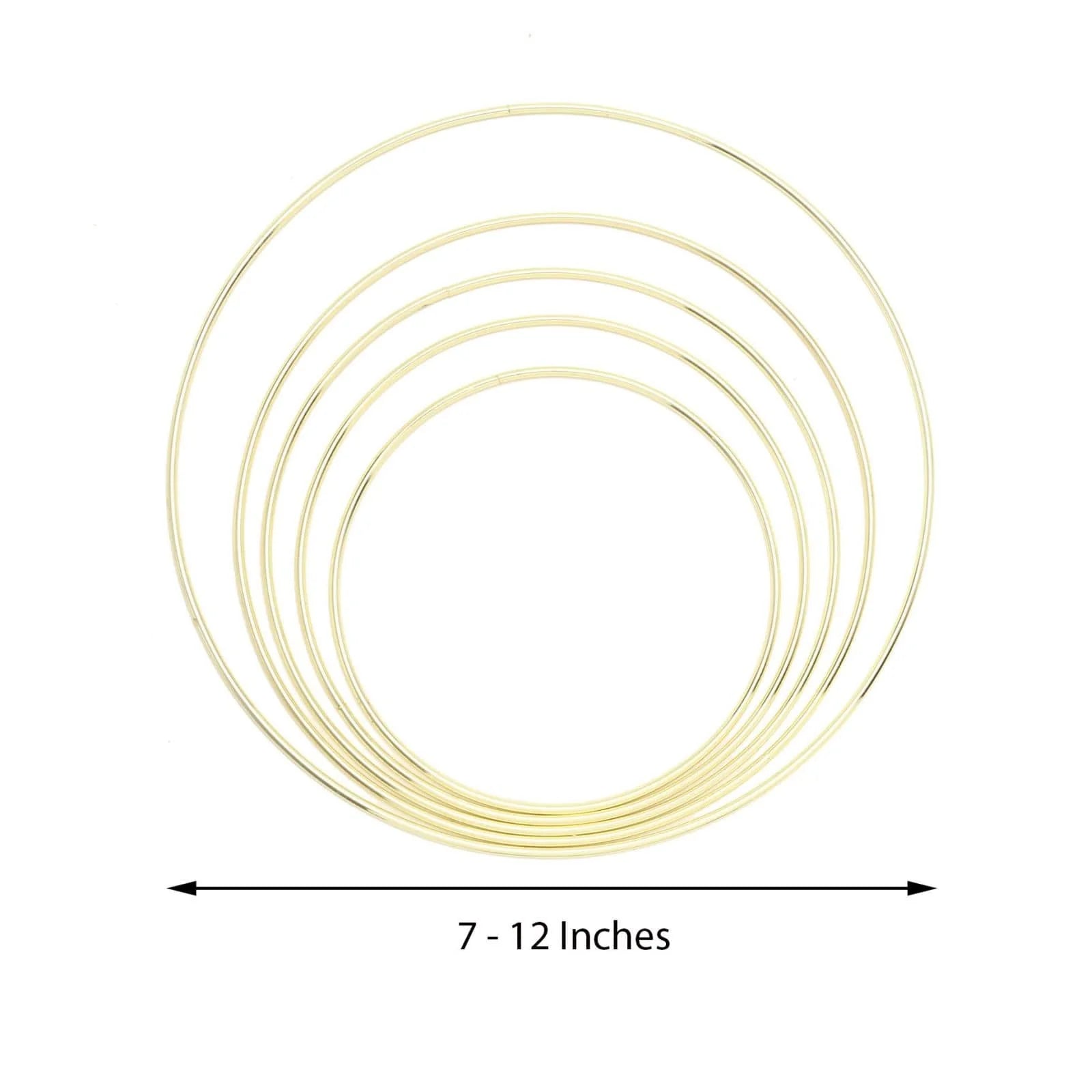 Set of 5 Gold Hoop Wreaths