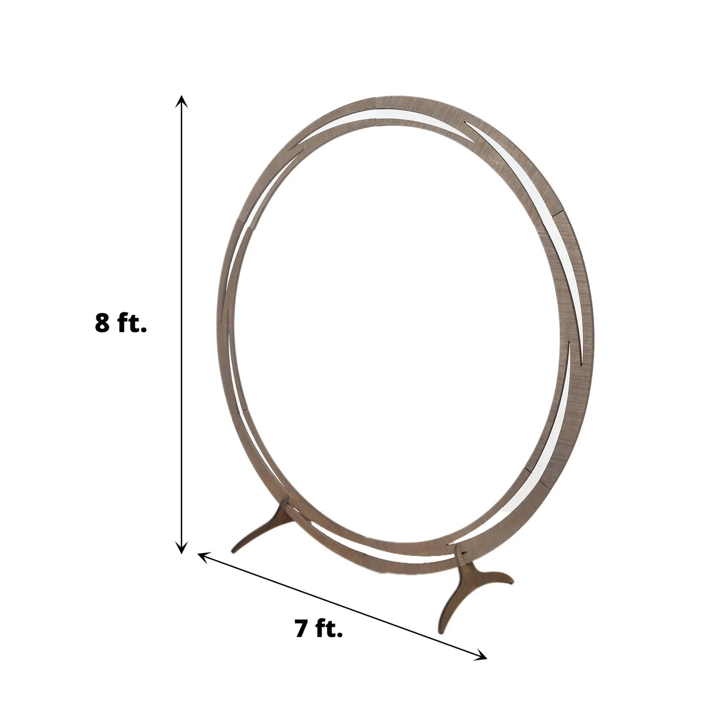 8ft Circular Wooden Wedding Arch Backdrop