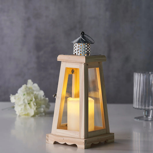 Rustic Wood Candle Lantern