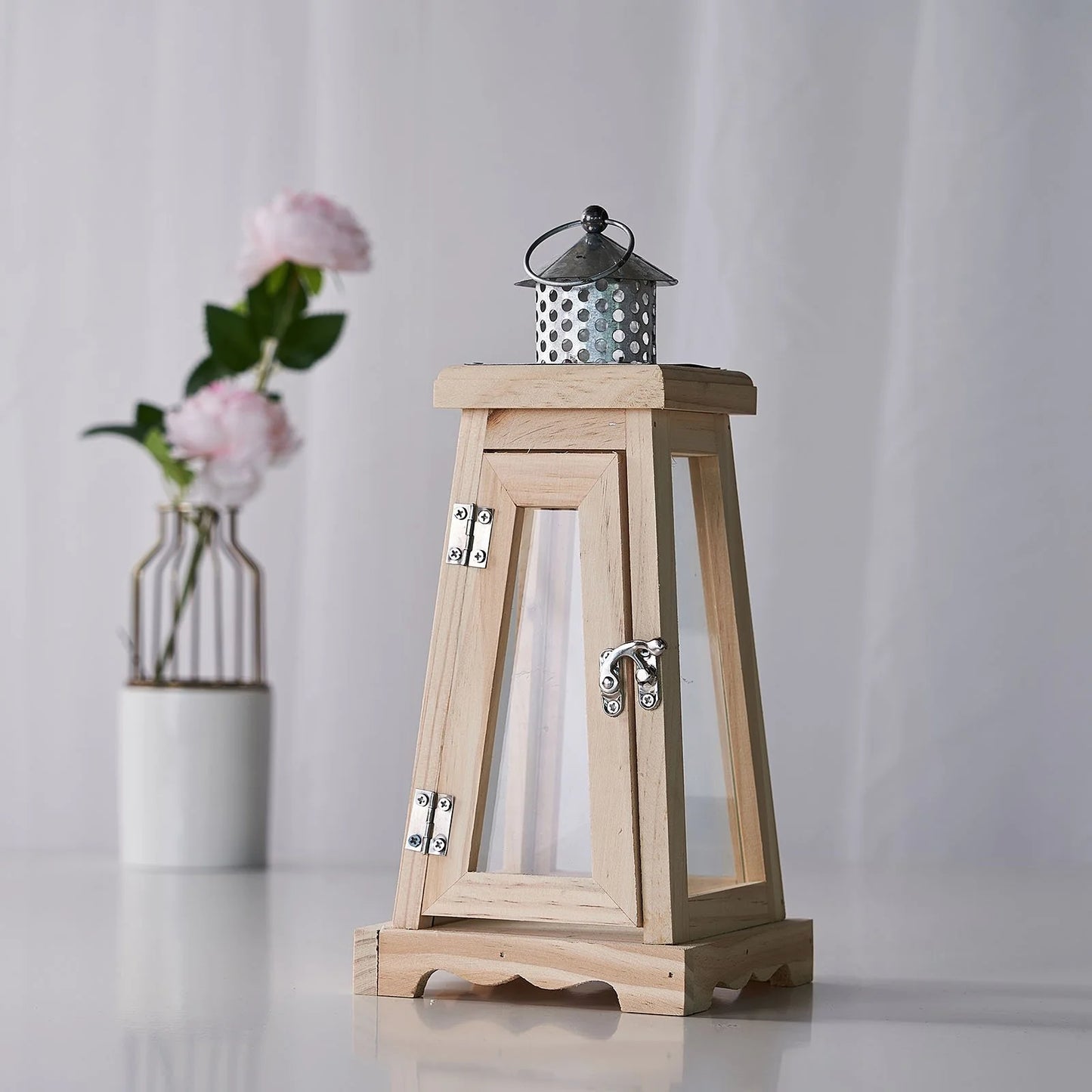 Rustic Wood Candle Lantern