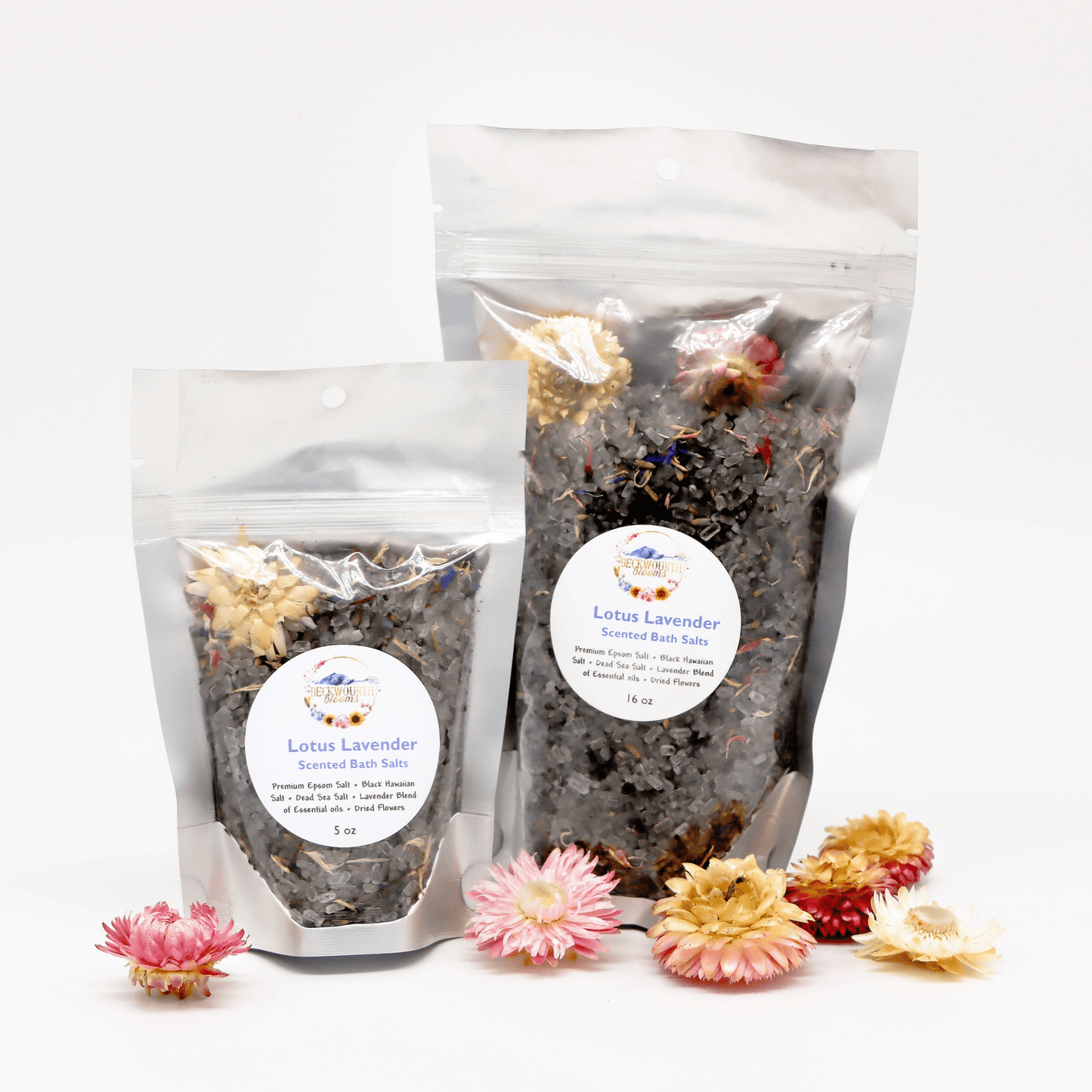 Bath Salts with Dried Flowers Choice of Scent