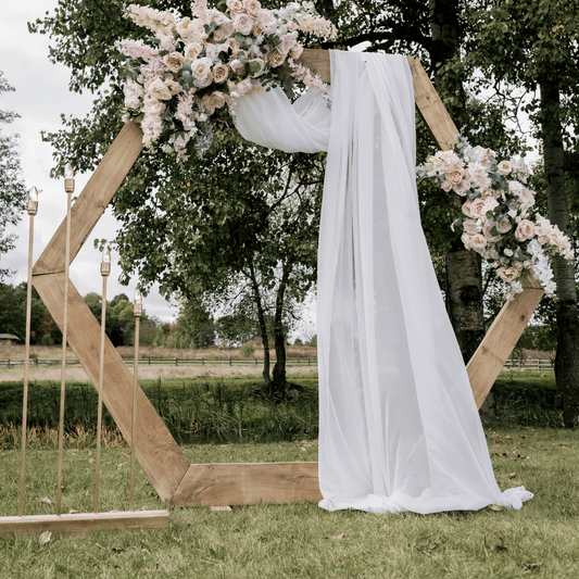 Drapery Fabric/ White Cloth for Wedding Arch, Window, Chuppah 18ft white
