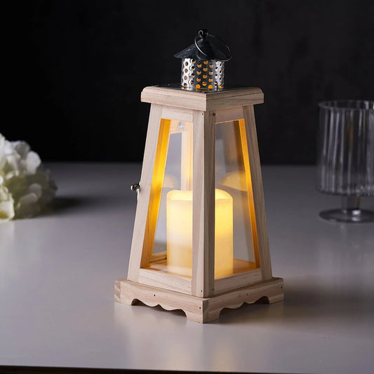 Rustic Wood Candle Lantern